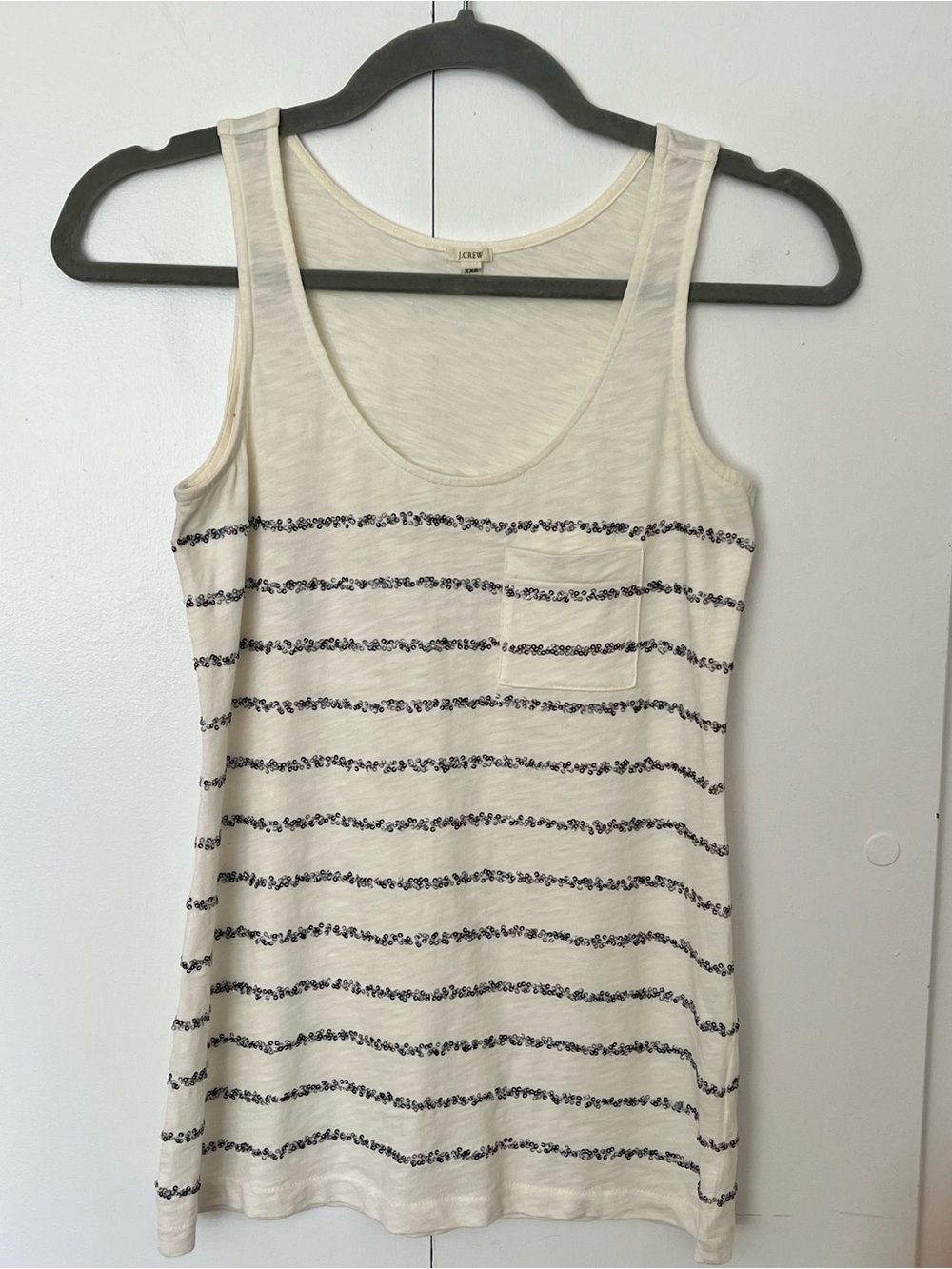J.Crew Sequin Skinny Stripe Pocket Tank Size XXS